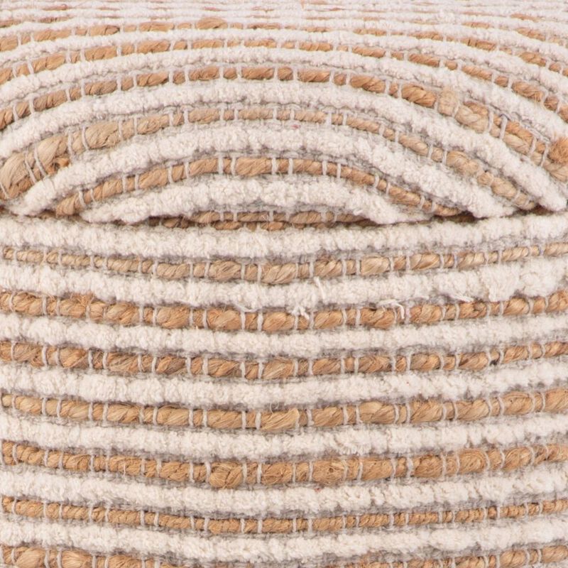 Carolina Chair & Table Handwoven Heracles Cotton Jute Stripe Storage Ottoman