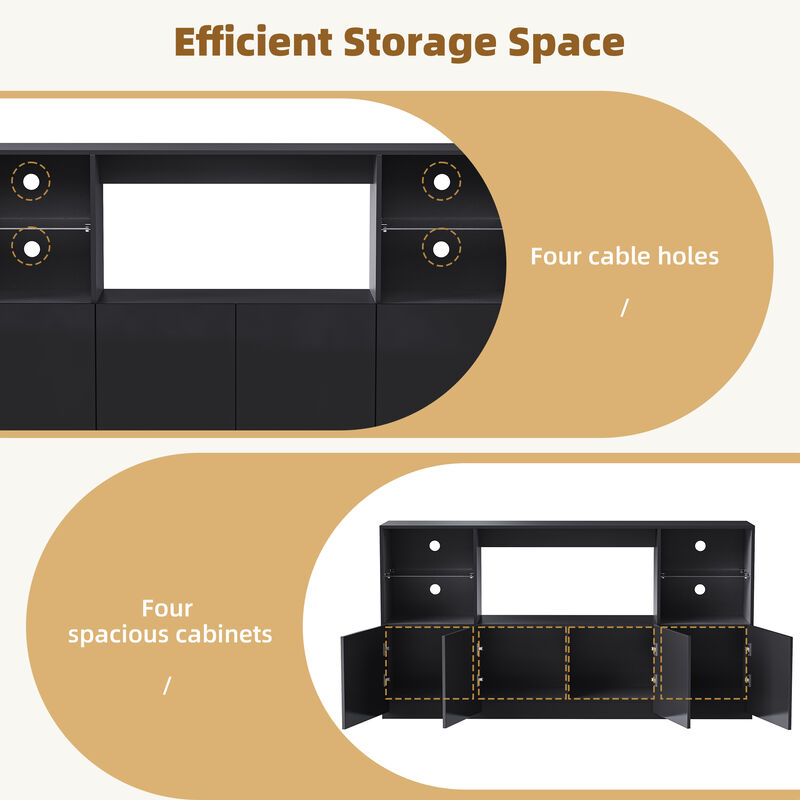 Merax High Gloss TV Stand with LED Lights