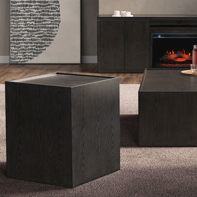 Jofran Laurel Creek Modern Contemporary Square Block Pedestal End Table