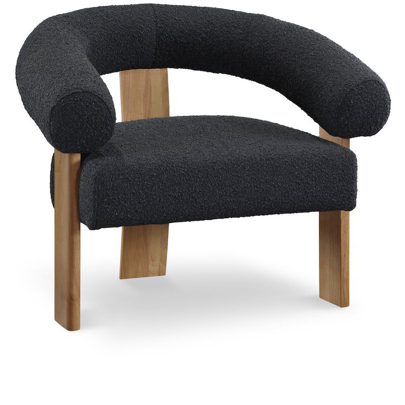Meridian Furniture Winston Black Boucle Fabric Accent Chair