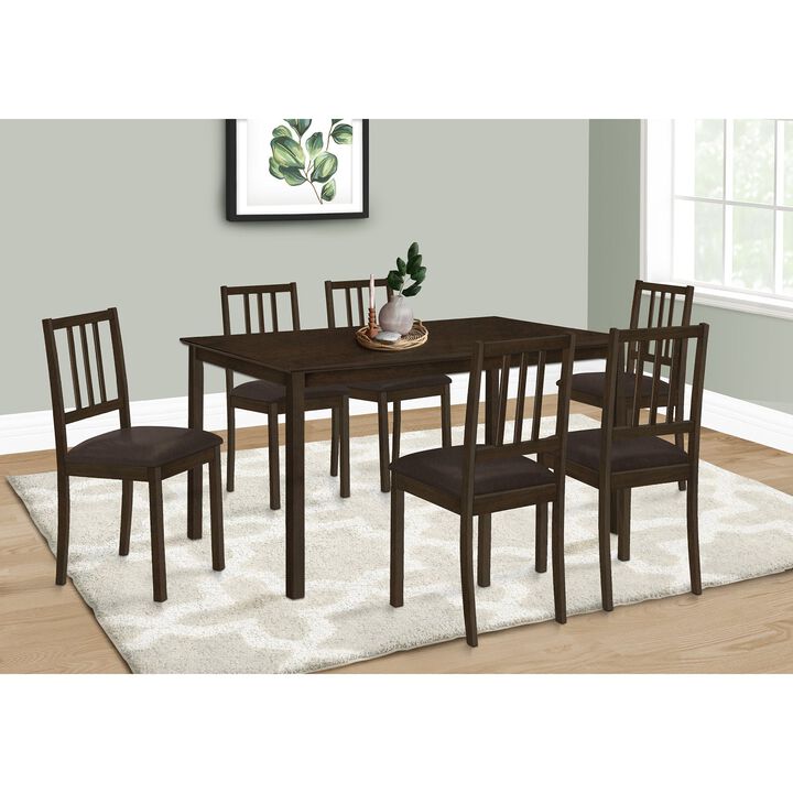 Monarch Specialties I 1302 - Dining Table, 60" Rectangular, Kitchen, Dining Room, Brown Veneer, Wood Legs, Transitional