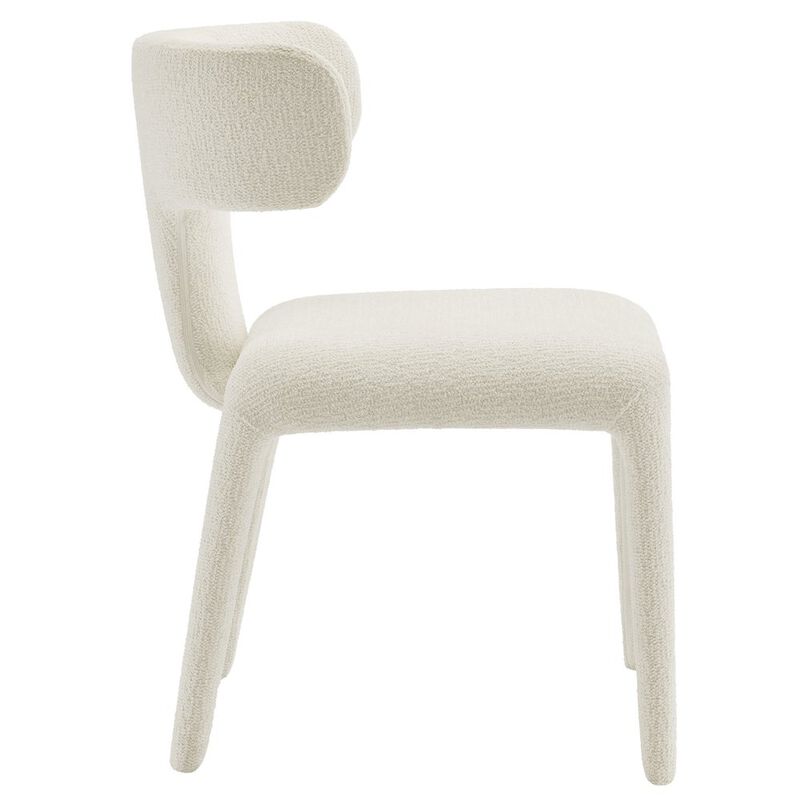 Stellan Curved Back Boucle Upholstered Dining Chair Set of 2 image number 4