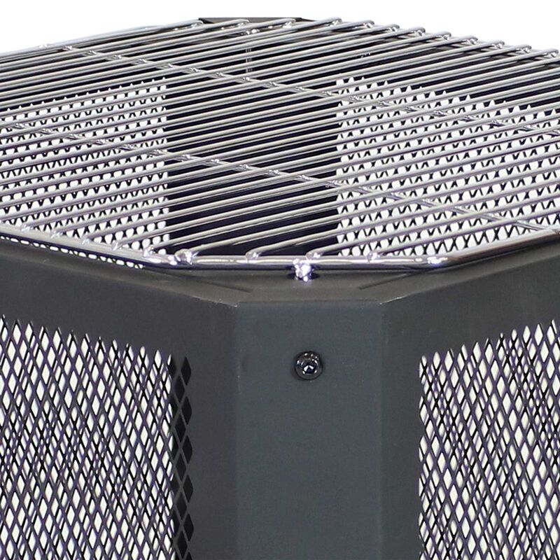 16 Inch Small Grelha Square Outdoor Fire Pit with Grilling Grate