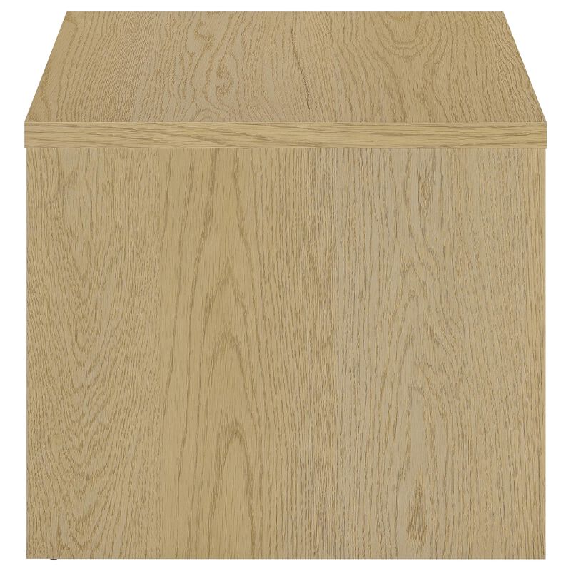 Kerra Square Side End Table, U-Shape Frame, Light Oak Wood 24 Inch image number 3