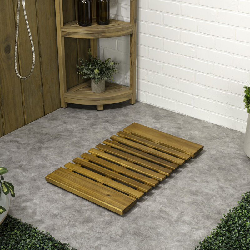 Paige Modern Classic Acacia Wood Slat Indoor/Outdoor Area Rug