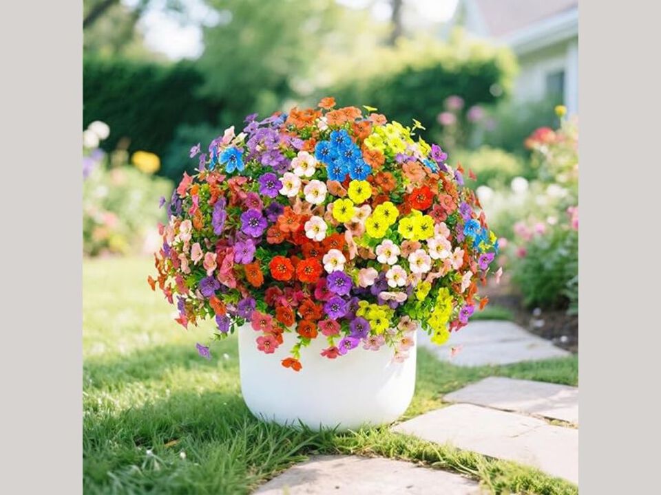 12 Bundle Artificial Flowers UV Resistant Outdoor Home Decor