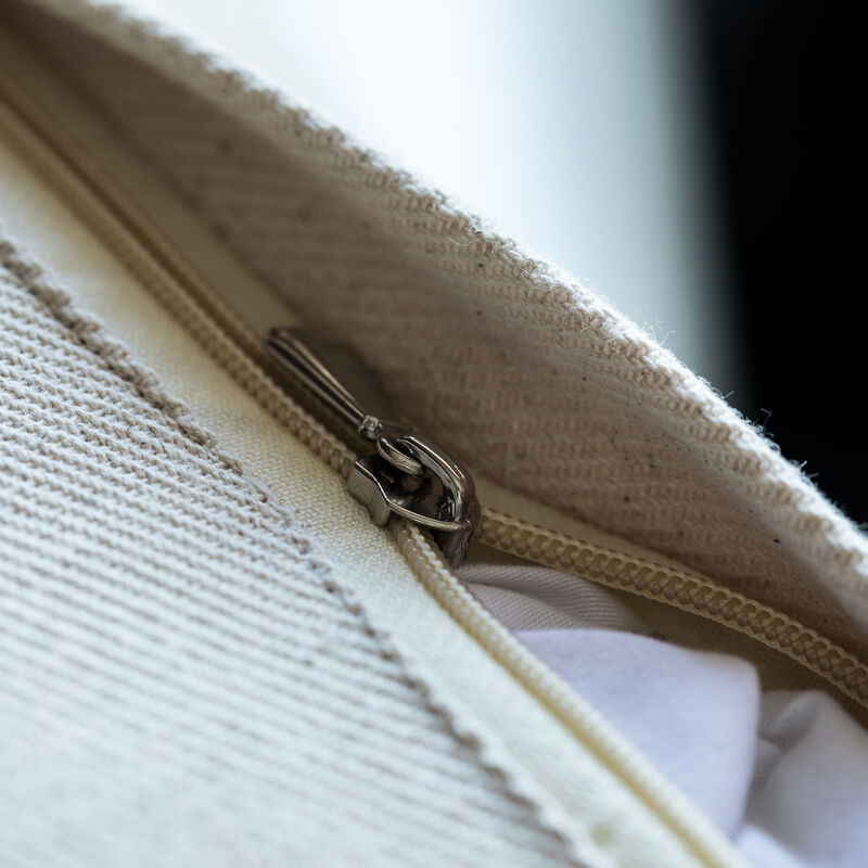 16" Handwoven Cotton Throw Pillow Cover with Traditional Pattern and Tasseled Top, Navy