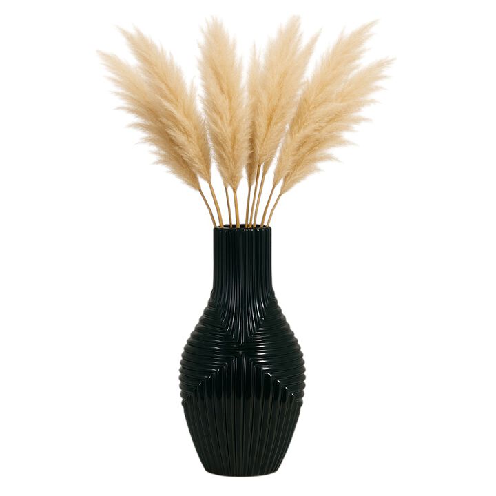 16" Tribal Vase, Forest Green