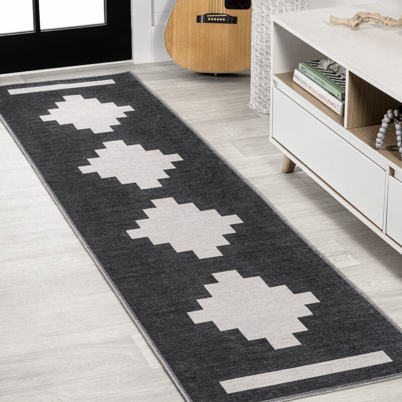 Adriel Geometric Tribal Medallion Machine Washable Area Rug image number 3