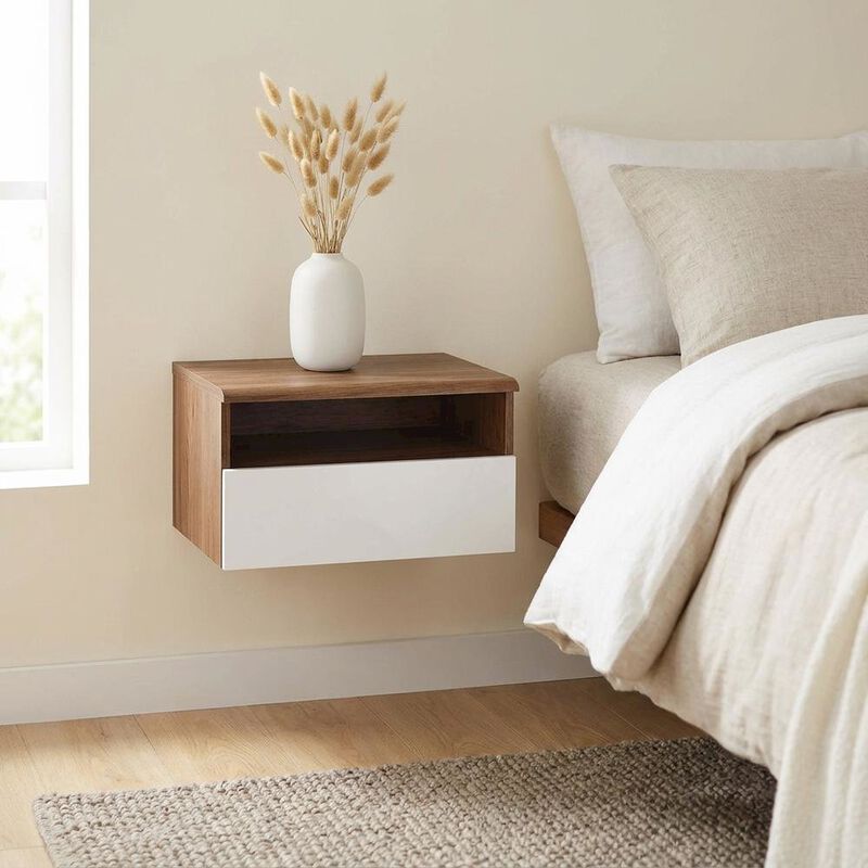 Wall Mount Nightstand with Sleek Design and Compact Size image number 2