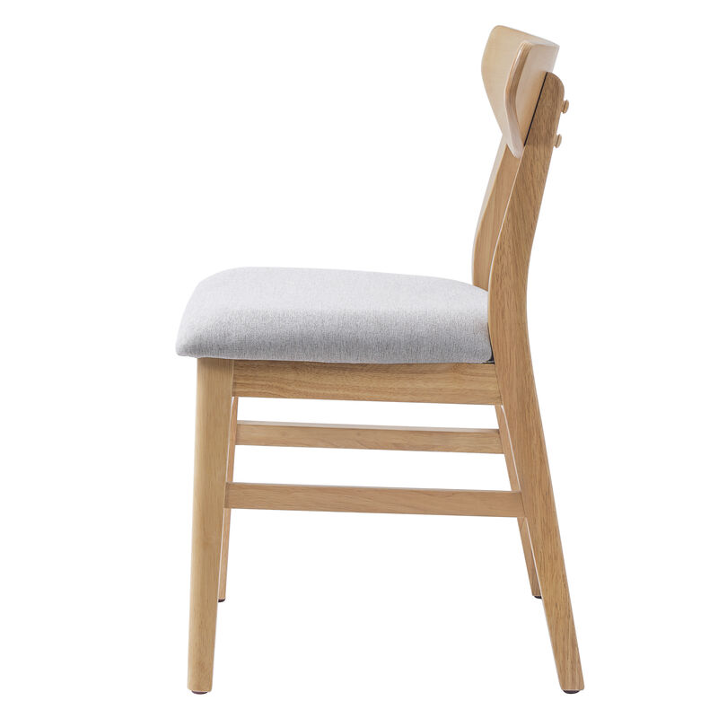 Whisen 2-Piece 19.8inch Upholstered Dining Chairs, Solid Rubber Wood Mid-Century Modern for Living Room Kitchen image number 5