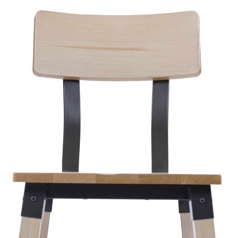 Flash Furniture Jackson 2 Pack Rustic Antique White Industrial Wood Dining Chair image number 4