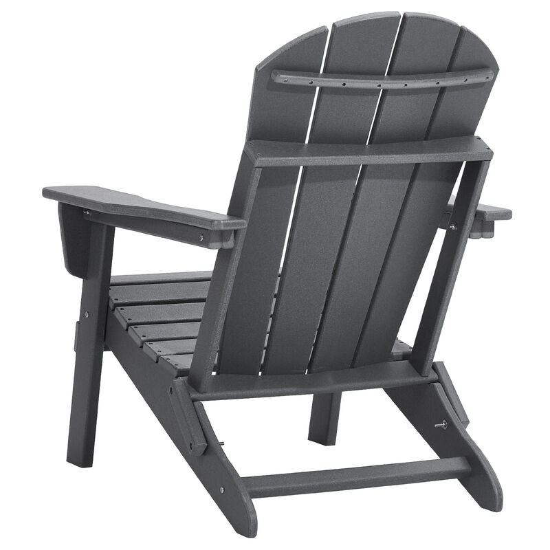 Set of 2 Outdoor Adirondack Chairs &ndash; Foldable & Durable Plastic Seating for Fire Pit, Yard, or Porch