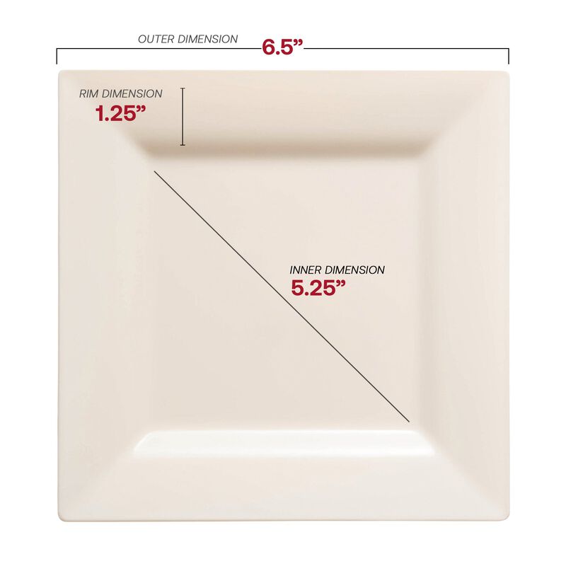 Ivory Square Plastic Plates Dinnerware Value Set (40 Sets) image number 3