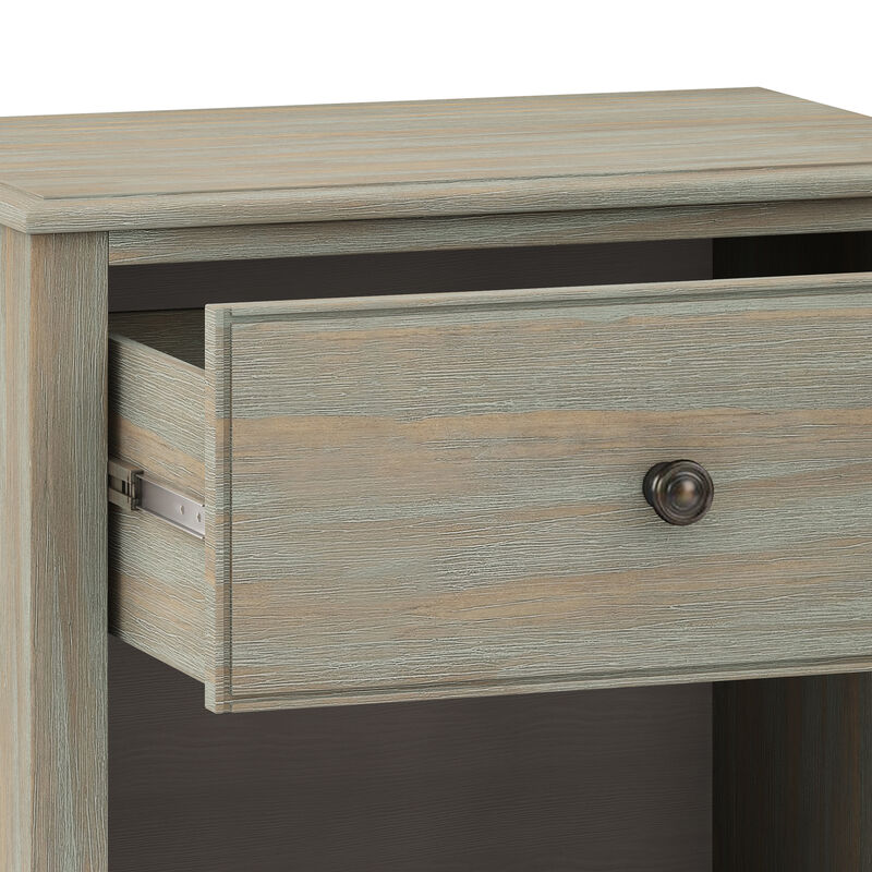 Connaught SOLID WOOD 24 inch Wide Traditional Bedside Nightstand Table in Distressed Grey