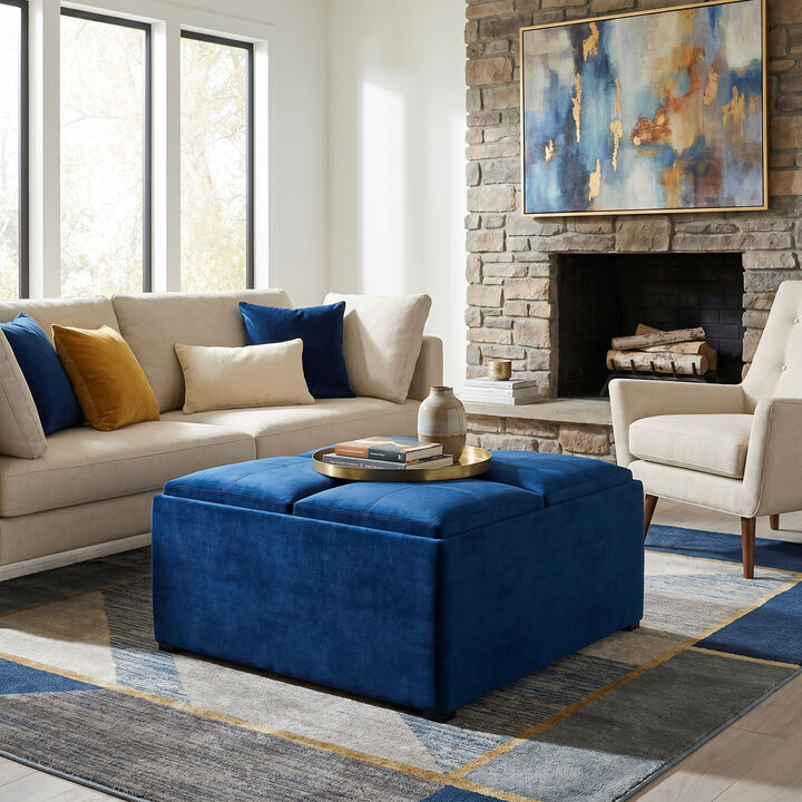 Avalon Square Coffee Table Storage Ottoman