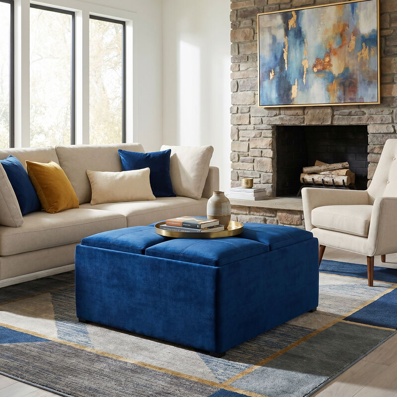 Avalon Square Coffee Table Storage Ottoman image number 1
