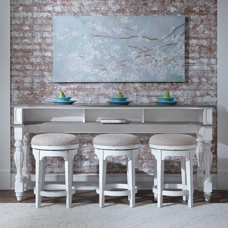 Liberty Furniture Magnolia Manor Console Swivel Stool in Antique White image number 4