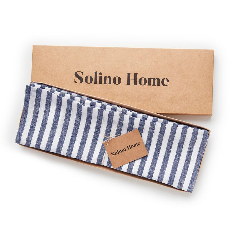 Christmas Linen Placemats 14 x 19 in Set of 4 - Amalfi Stripe, Solino Home