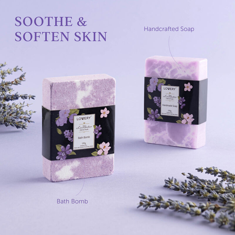 Lavender & Lilac Spa Gift Basket with Sleep Mask - Bath and Body Self Care Package for Men and Women image number 3