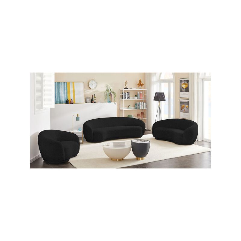 Meridian Furniture Hyde Black Boucle Fabric Sofa