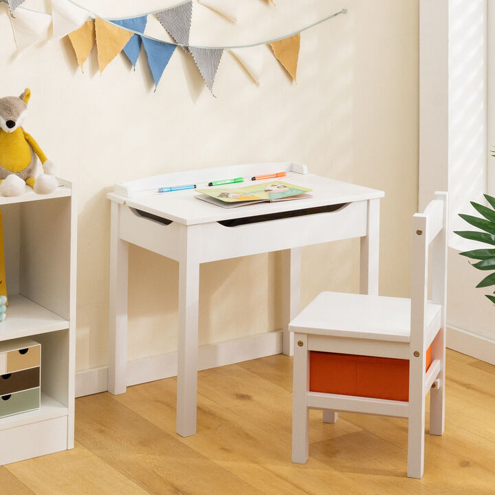 Kids Table and Chair Set with Storage Space for Play and Organization