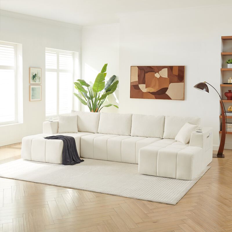 Gralte U-Shaped Chenille Sectional Sofa image number 2