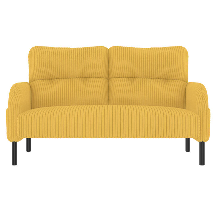 GOODSILO Ergonomic Double Sofa with Side Storage Pockets and Comfortable Corduroy Upholstery for Modern Living Spaces