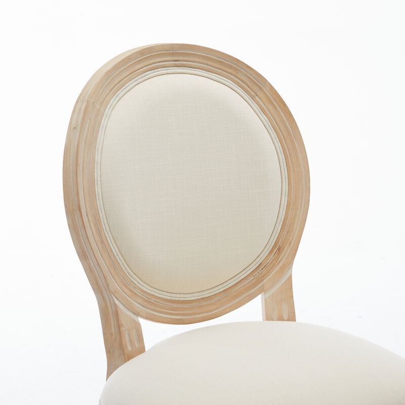 Streamdale Solid Wood Bar stools Set of 2, Classic French Country Wooden Barstools with Upholstered Seating