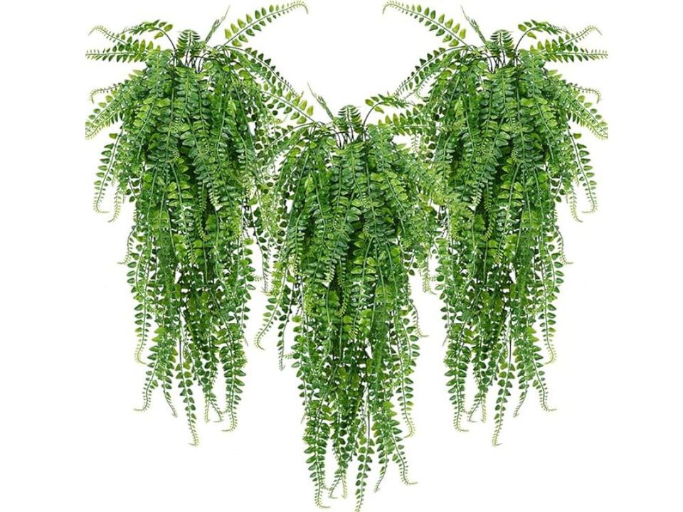 6 Piece Green Artificial Hanging Vine Plants UV Resistant Outdoor Home Decor