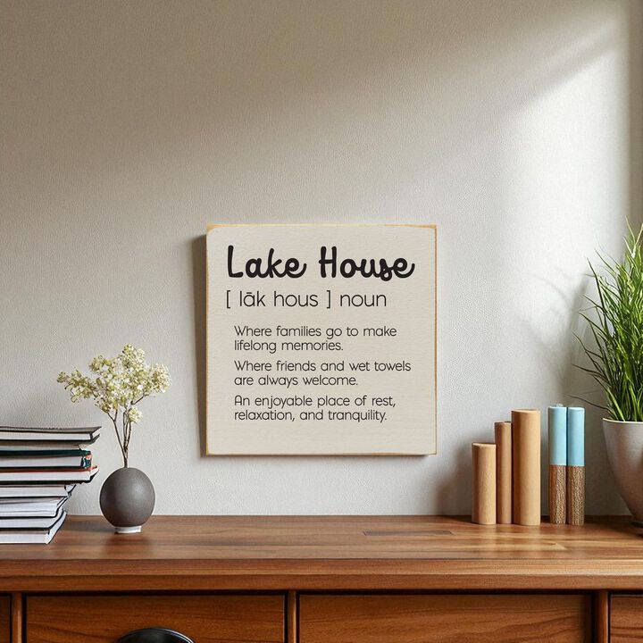 Lake House Definition Wooden Wall Sign for Cabin Decor