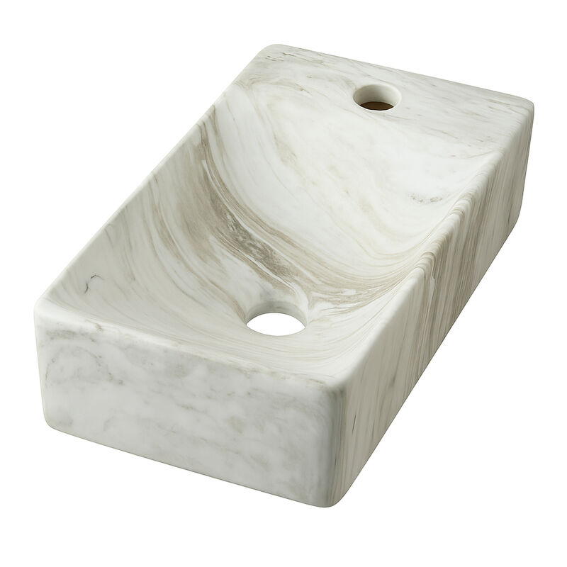 Felix 15 in. W x 8 in. D Modern Wall Mounted Rectangular Ceramic Mini Sink