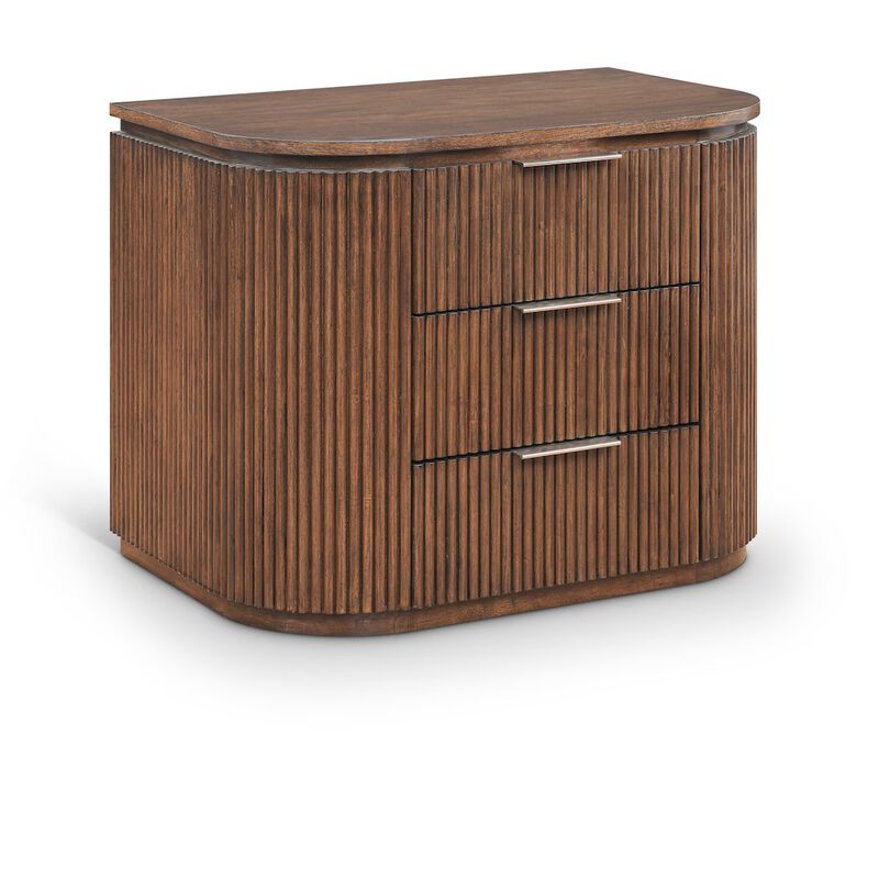 Meridian Furniture Astrid Brown Solid Wood And Oak Veneer Nightstand