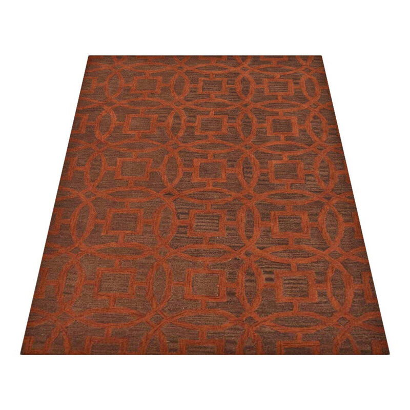 RUGSOTIC CARPETS HAND TUFTED WOOL ECO-FRIENDLY AREA RUGS  -Geometric Modern Design, High Pile Handmade Area Rugs for Living Room, Bed Room (K00239) image number 1