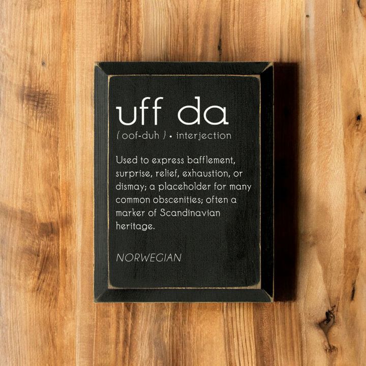 Uff Da Definition Wooden Wall Sign Scandinavian Farmhouse Decor