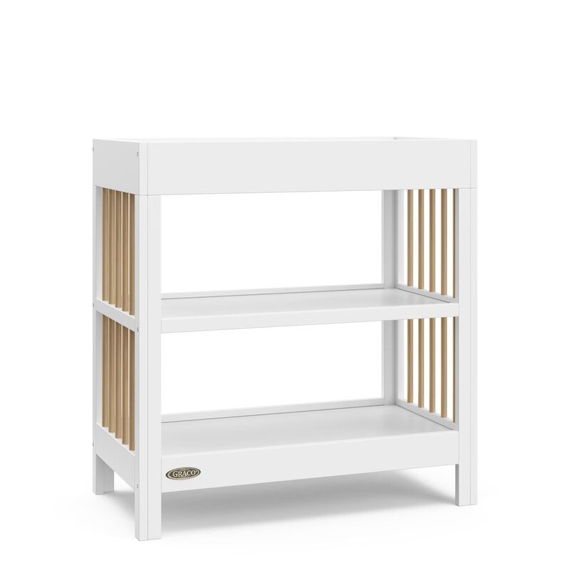 Graco Teddi Changing Table with Water-Resistant Changing Pad - White/Driftwood