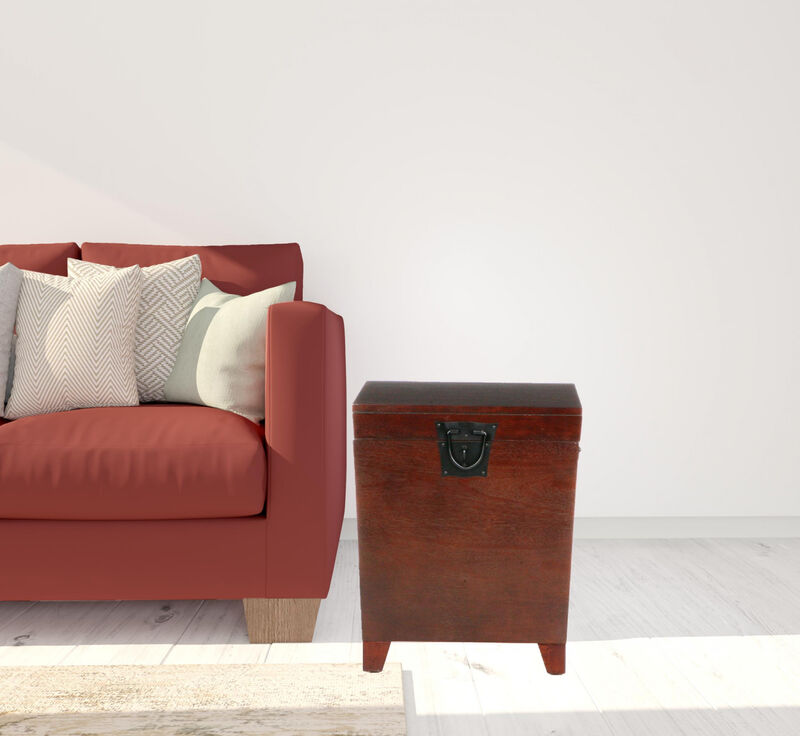 Hivvago 24 Inch  Brown Solid Wood And Manufactured Wood Square End Table