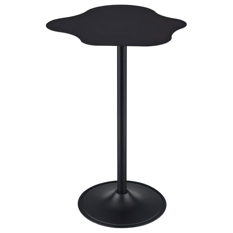 42 Inch Modern Bar Table, Black Metal Frame, Irregular Cloud Design - Benzara