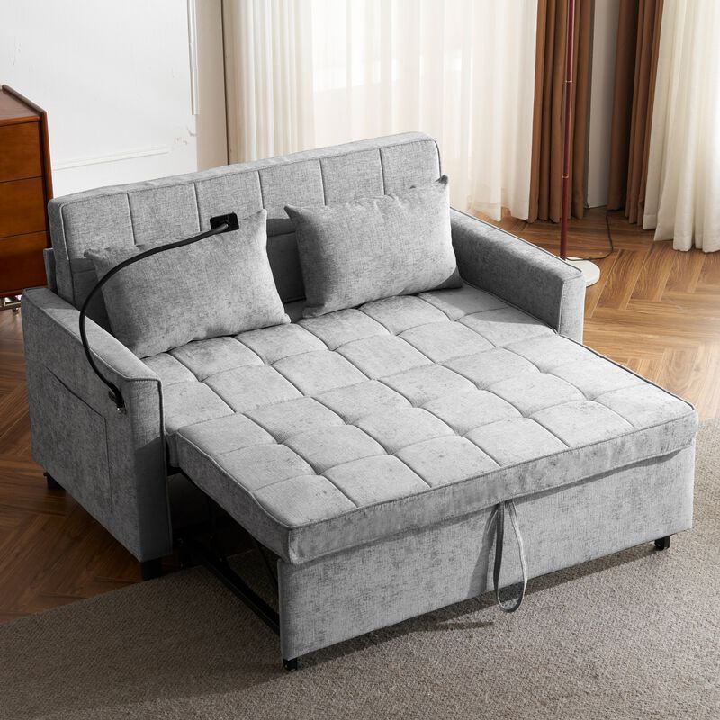 Whisen Pull-out  Loveseats, Reversible Backrest Cushion, Side Pockets, 2 USB Ports, Phone Holder image number 2