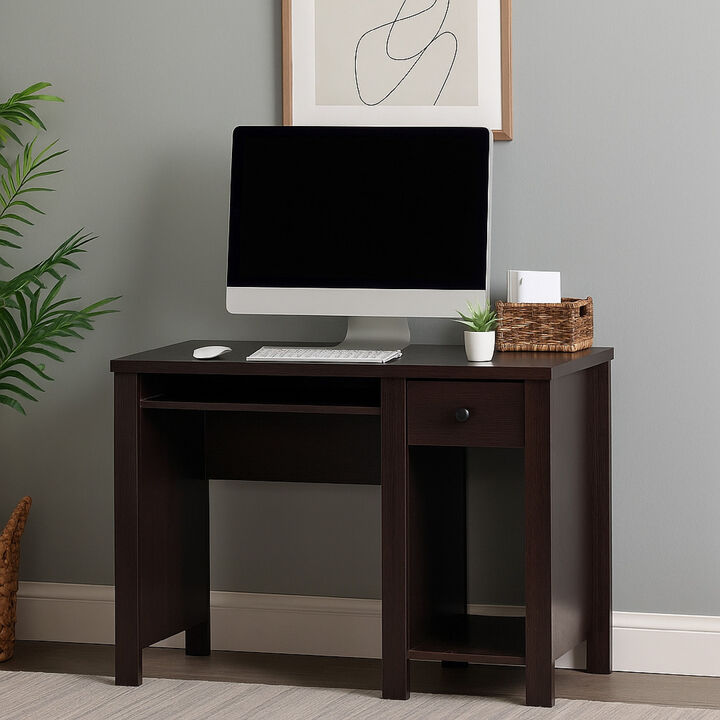 Akol Computer Desk, Keyboard Drawer and Storage, 39 Inch, Black