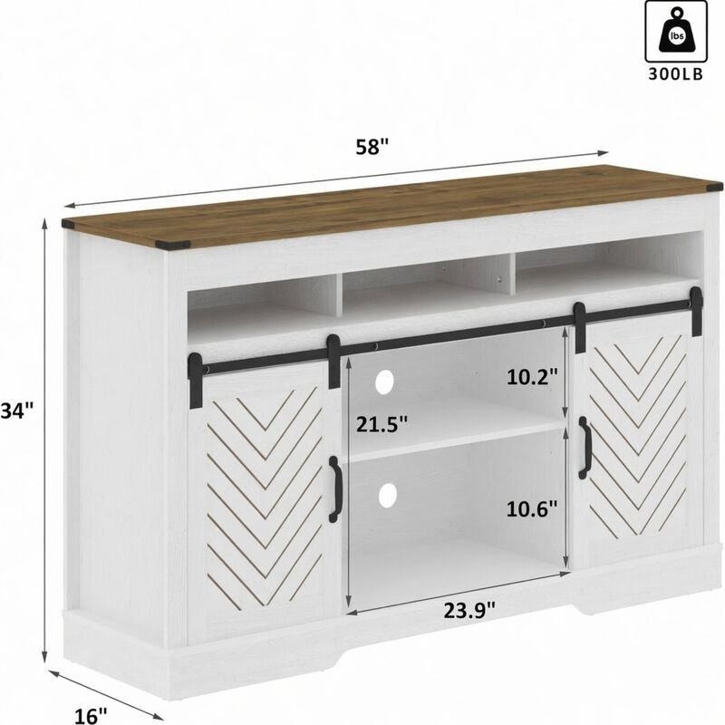 Wulcon Farmhouse TV Stand image number 3
