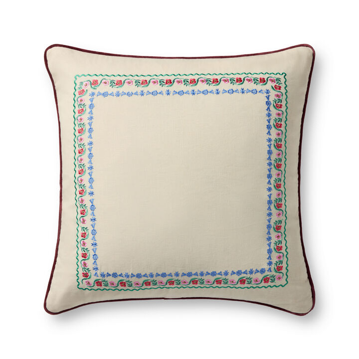 Delphine Border PRP0065 Pillow Collection by Rifle Paper Co. × Loloi