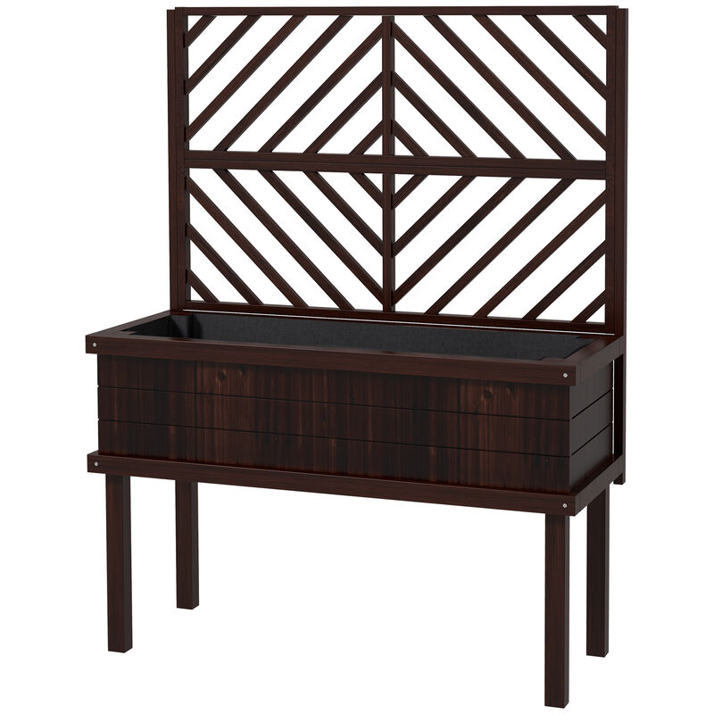 Hivvago Functional Wooden Garden Bed with Trellis image number 0