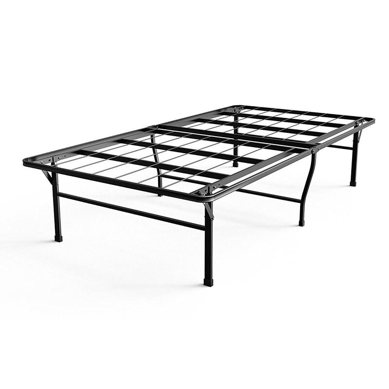 Hivvago Twin XL College Dorm 16-inch Tall Metal Platform Bed Frame with Storage Space