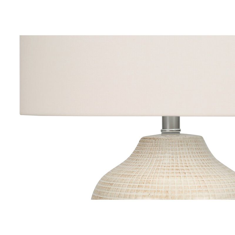 ="Lighting, 26""H, Table Lamp, Cream Ceramic, Ivory / Cream Shade, Contemporary