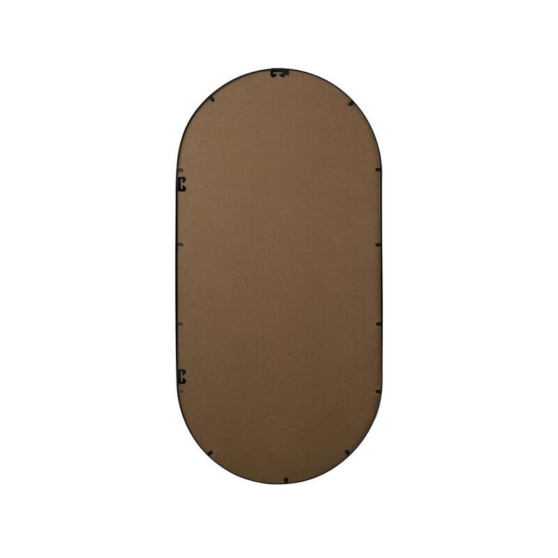 Elegant Decor Metal Frame Oval Mirror 30x60 Inch in Black