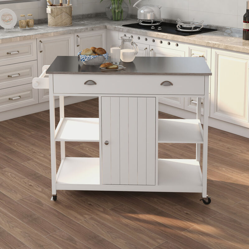 Stainless steel countertop white Kitchen cart