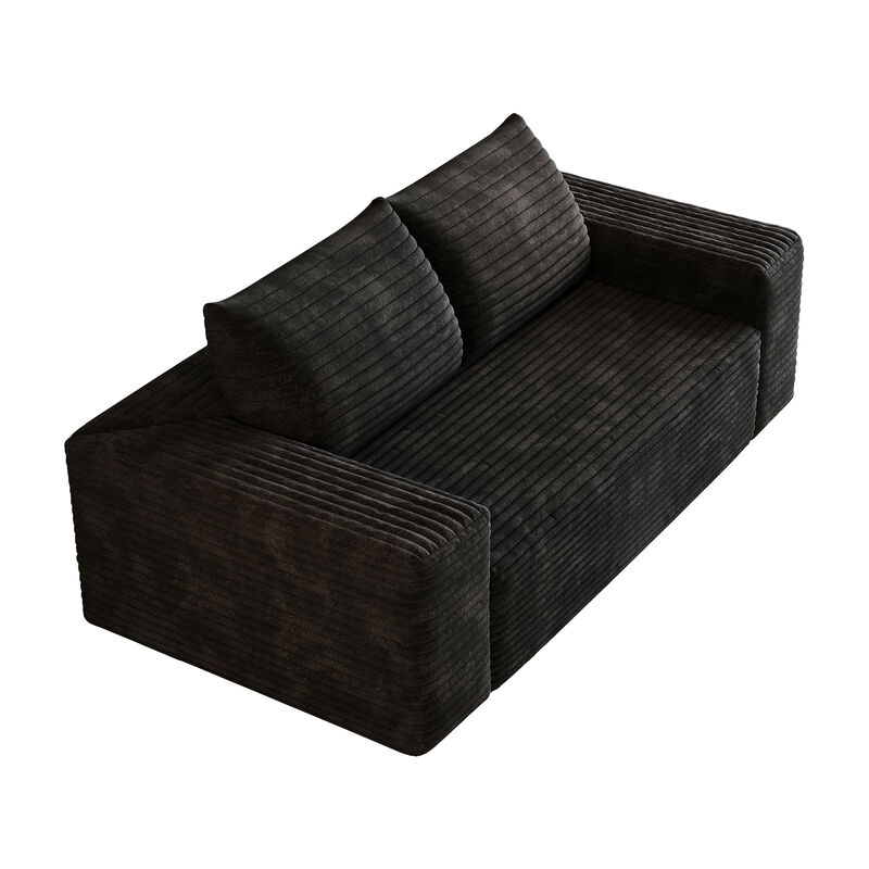 Whisen 63" 2-Seat Modern Sofa, Cotton Deep Seat Loveseat for Living Room Bedroom, No Assembly Required image number 6