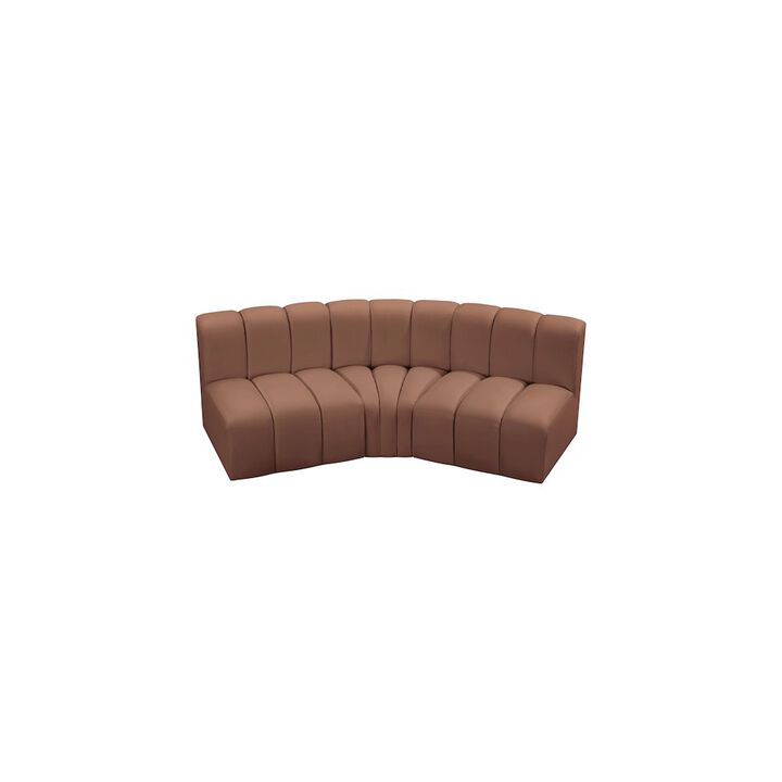 Meridian Furniture Arc Cognac Vegan Leather Modular Sofa