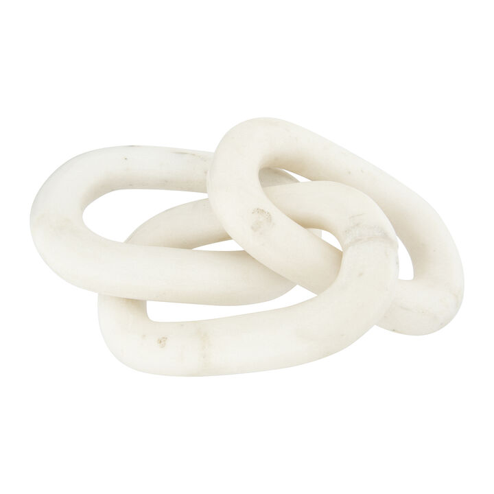 13"L Decorative Marble Chain Link Figurine